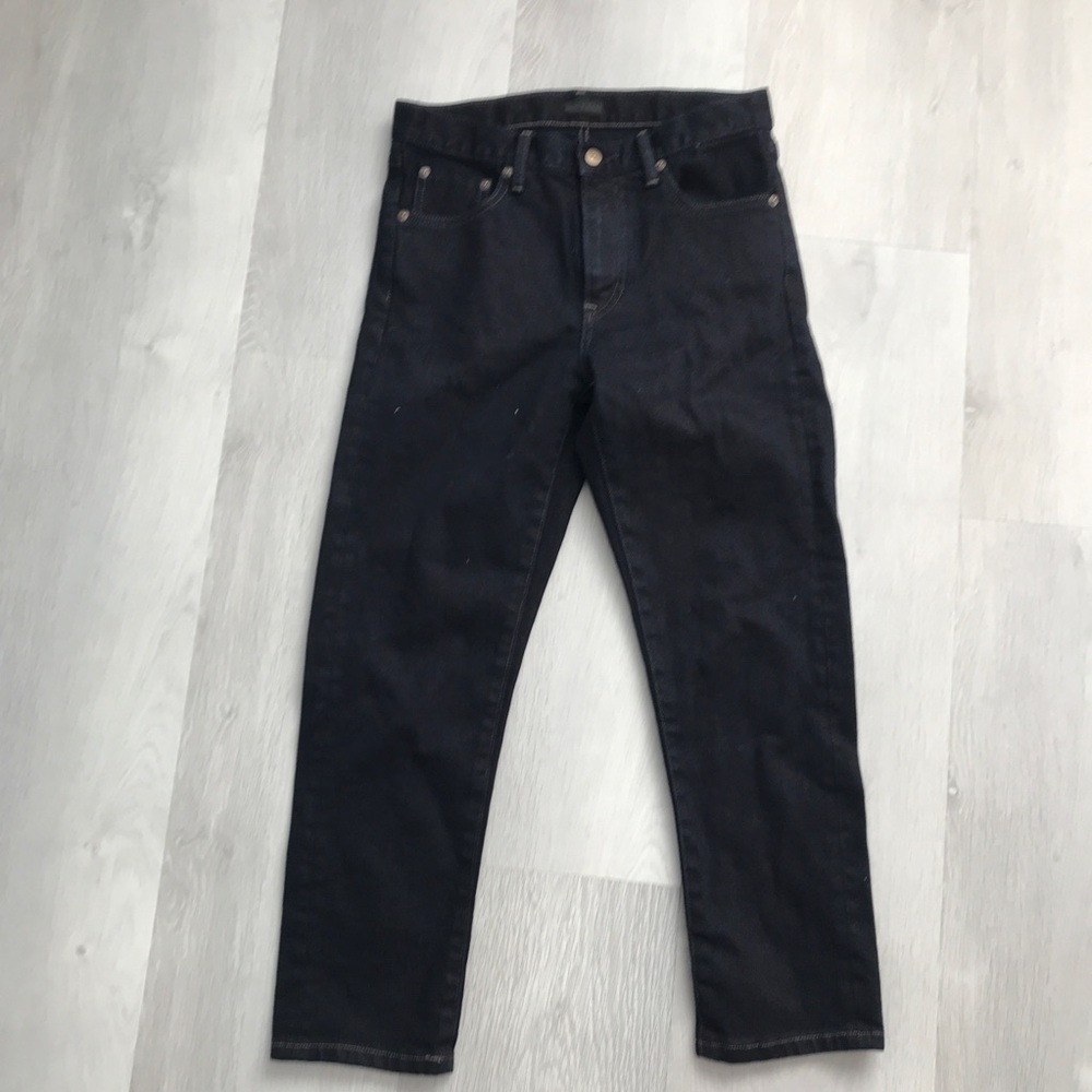 UNIQLO MENS JEANS BLACK DENIM SLIM STRAIGHT LEG 29